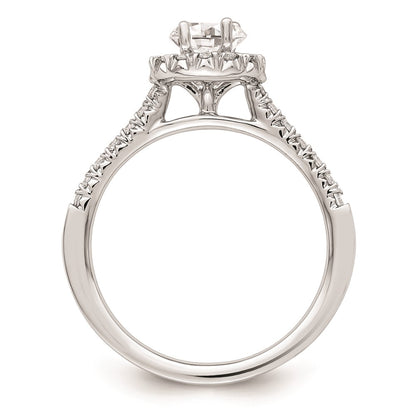 0.50ct. CZ Solid Real 14K White Gold Oval Halo Engagement Ring