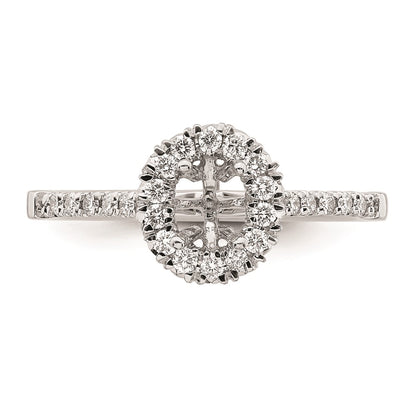 0.50ct. CZ Solid Real 14K White Gold Oval Halo Engagement Ring