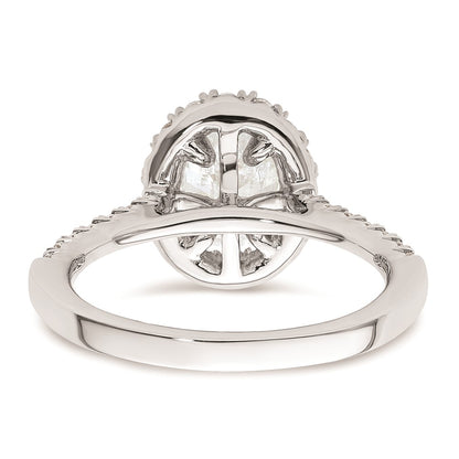 1.25ct. CZ Solid Real 14K White Gold Oval Halo Engagement Ring