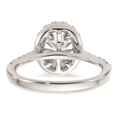 1.50ct. CZ Solid Real 14K White Gold Oval Halo Engagement Ring