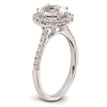 1.50ct. CZ Solid Real 14K White Gold Oval Halo Engagement Ring