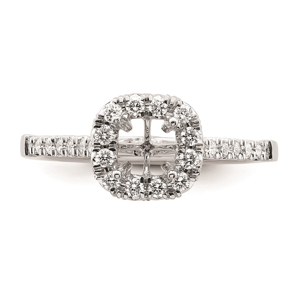 0.50ct. CZ Solid Real 14K White Gold Cushion Halo Engagement Ring