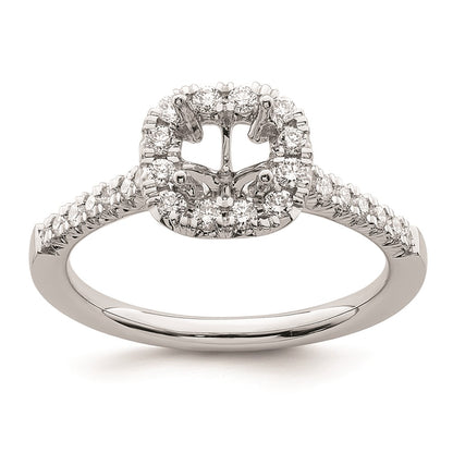 0.50ct. CZ Solid Real 14K White Gold Cushion Halo Engagement Ring