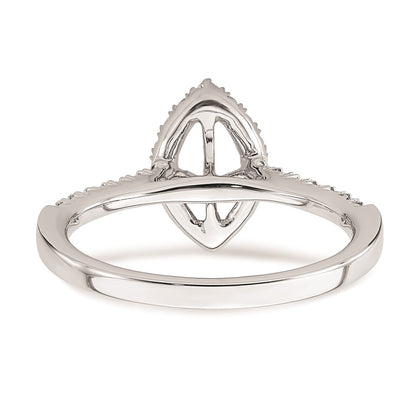 0.50ct. CZ Solid Real 14K White Gold Marquise Halo Engagement Ring