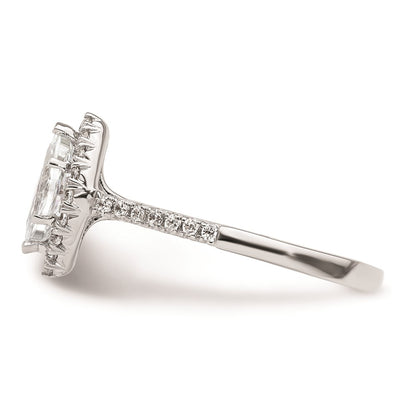 0.75ct. CZ Solid Real 14K White Gold Marquise Halo Engagement Ring