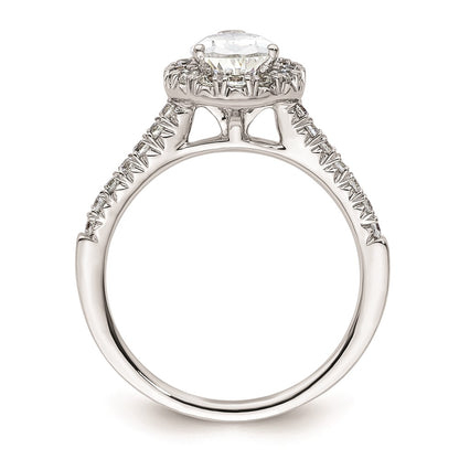 1.25ct. CZ Solid Real 14K White Gold Pear Halo Engagement Ring