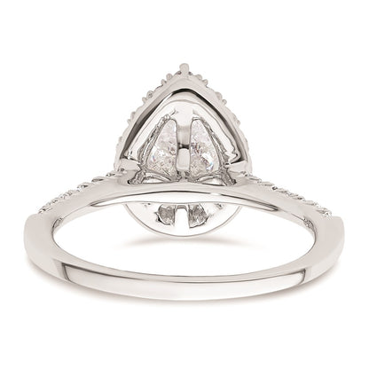 1.25ct. CZ Solid Real 14K White Gold Pear Halo Engagement Ring