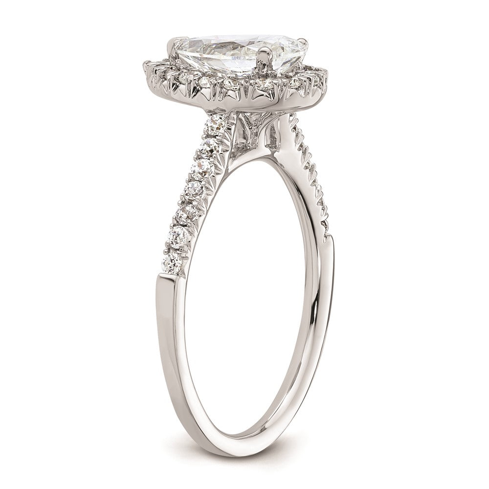 1.25ct. CZ Solid Real 14K White Gold Pear Halo Engagement Ring