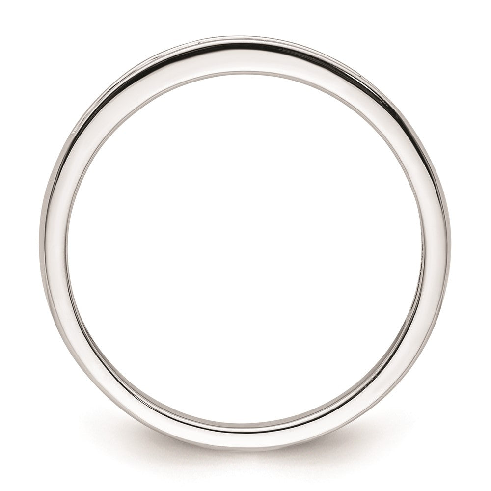0.09ct. CZ Solid Real 14k White Gold Wedding Wedding Band Ring