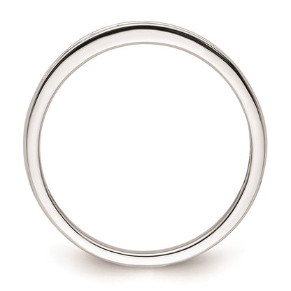 0.09ct. CZ Solid Real 14k White Gold Wedding Wedding Band Ring