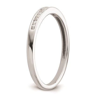 0.09ct. CZ Solid Real 14k White Gold Wedding Wedding Band Ring