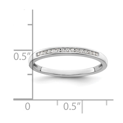 0.09ct. CZ Solid Real 14k White Gold Wedding Wedding Band Ring