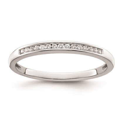0.09ct. CZ Solid Real 14k White Gold Wedding Wedding Band Ring