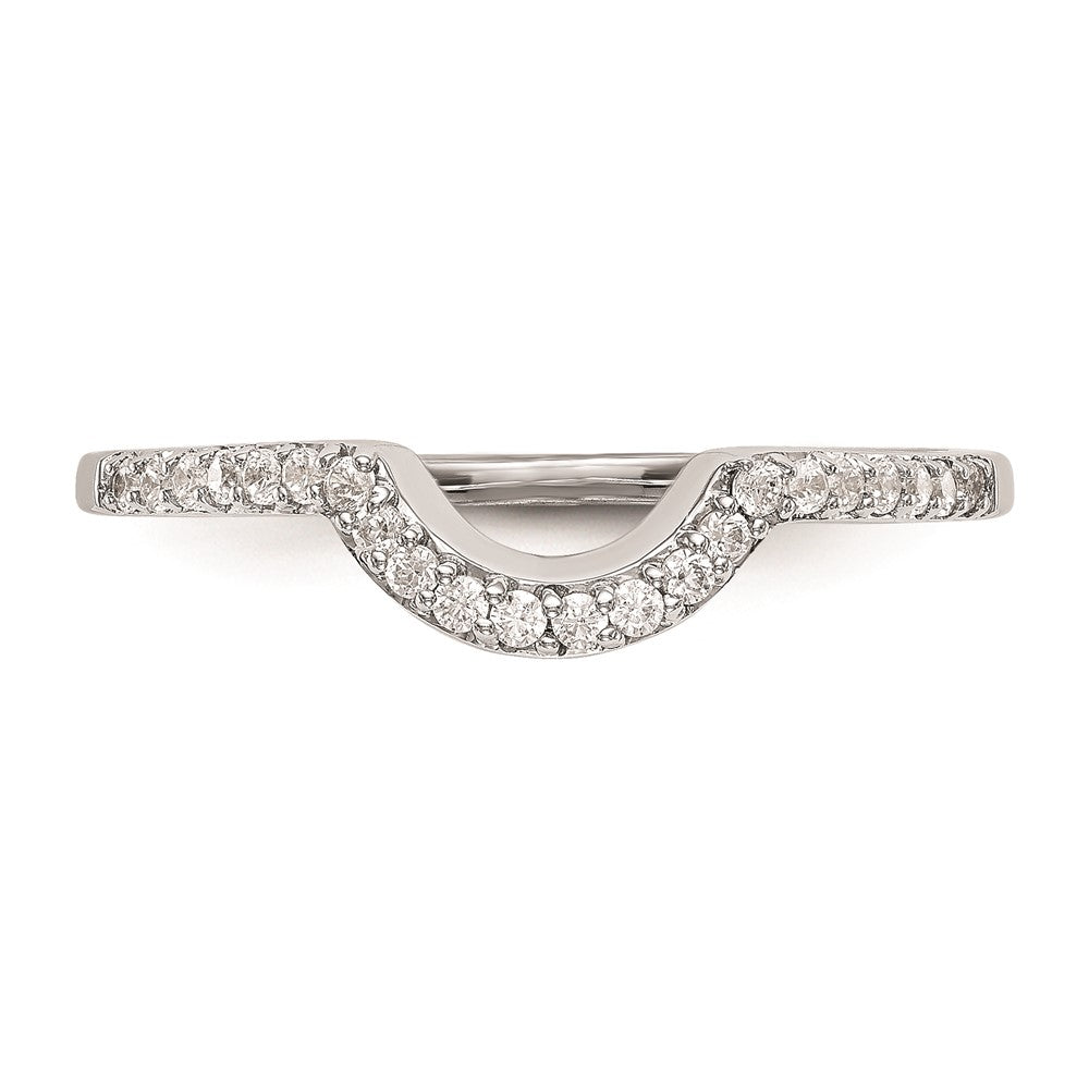 0.18ct. CZ Solid Real 14k White Gold Wedding Wedding Band Ring