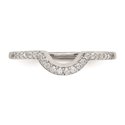 0.18ct. CZ Solid Real 14k White Gold Wedding Wedding Band Ring