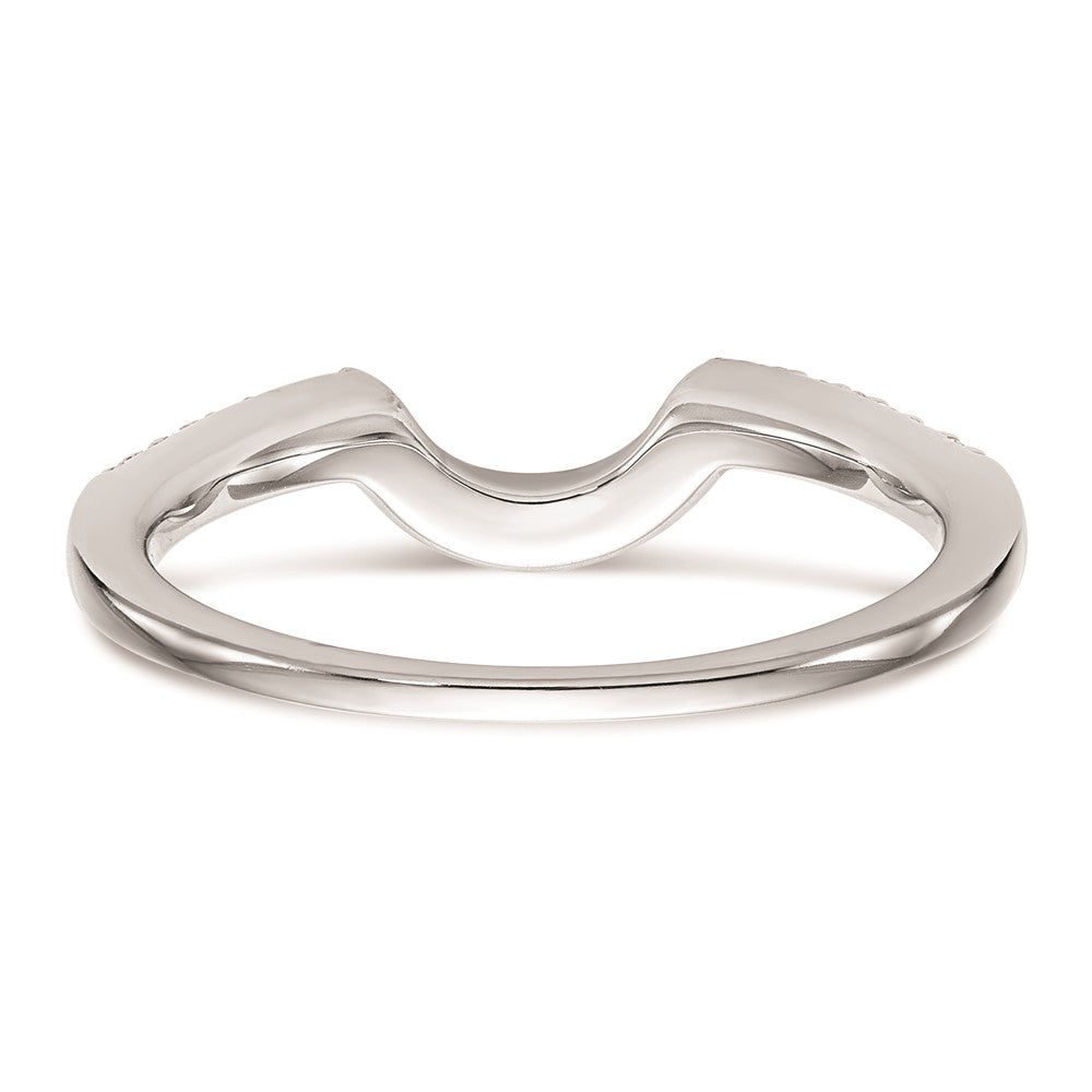 0.18ct. CZ Solid Real 14k White Gold Wedding Wedding Band Ring