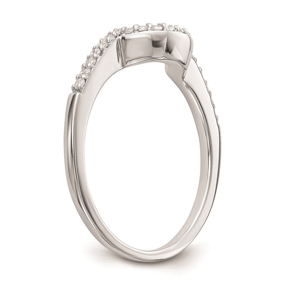 0.18ct. CZ Solid Real 14k White Gold Wedding Wedding Band Ring