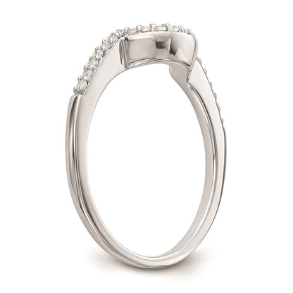 0.18ct. CZ Solid Real 14k White Gold Wedding Wedding Band Ring