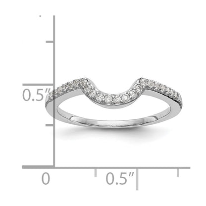 0.18ct. CZ Solid Real 14k White Gold Wedding Wedding Band Ring