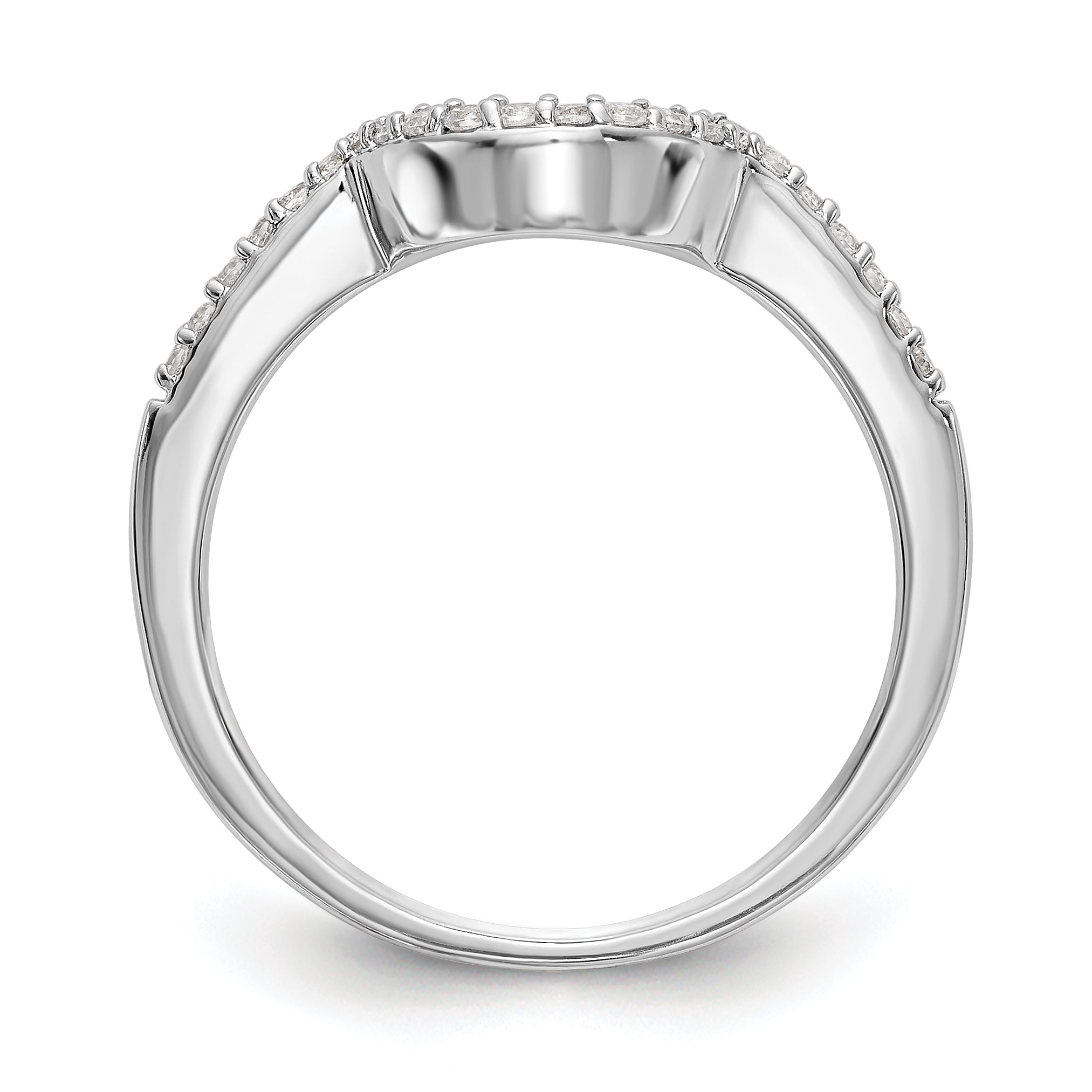 0.18ct. CZ Solid Real 14k White Gold Wedding Wedding Band Ring