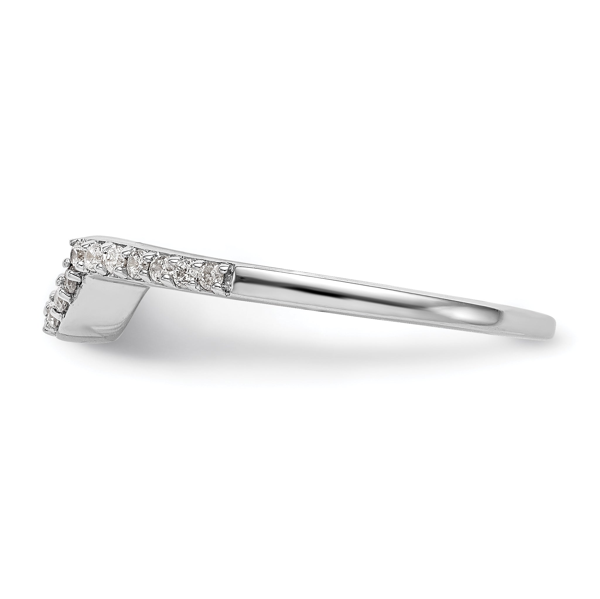 0.18ct. CZ Solid Real 14k White Gold Wedding Wedding Band Ring