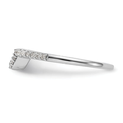 0.18ct. CZ Solid Real 14k White Gold Wedding Wedding Band Ring