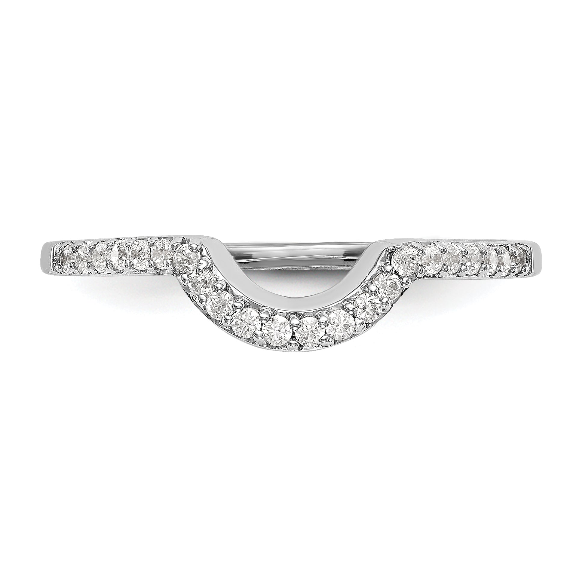 0.18ct. CZ Solid Real 14k White Gold Wedding Wedding Band Ring