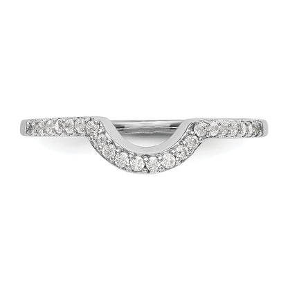 0.18ct. CZ Solid Real 14k White Gold Wedding Wedding Band Ring