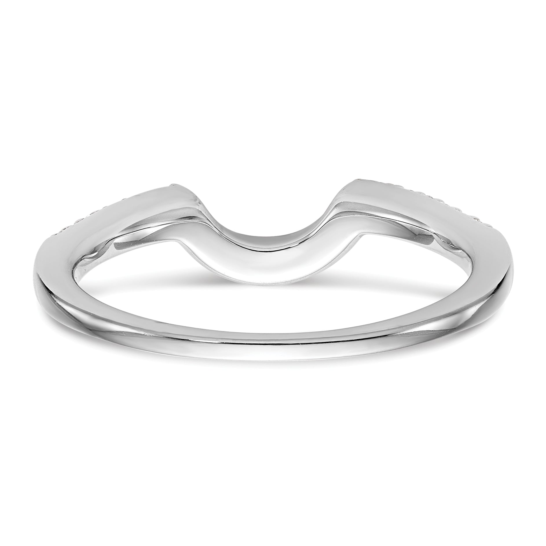 0.18ct. CZ Solid Real 14k White Gold Wedding Wedding Band Ring