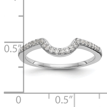 0.18ct. CZ Solid Real 14k White Gold Wedding Wedding Band Ring