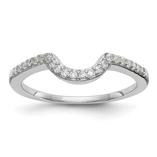 0.18ct. CZ Solid Real 14k White Gold Wedding Wedding Band Ring