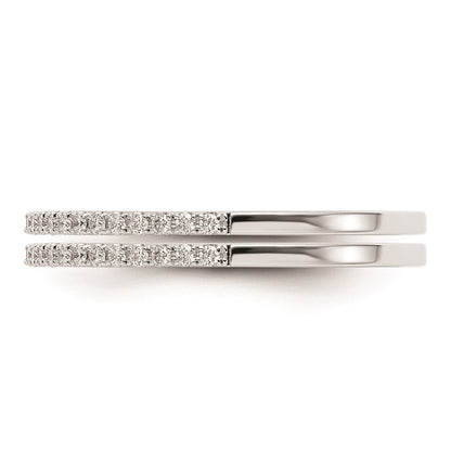 14k White Gold Real Diamond Set of 2 Wedding Bands