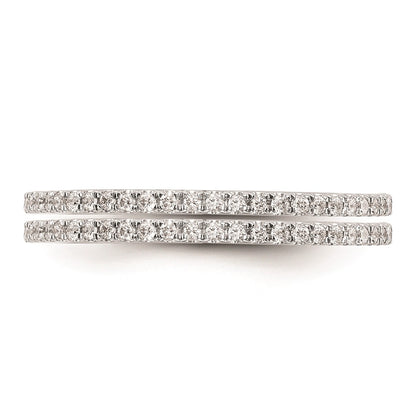 0.25ct. CZ Solid Real 14k White Gold Set of 2 Wedding Wedding Band Rings