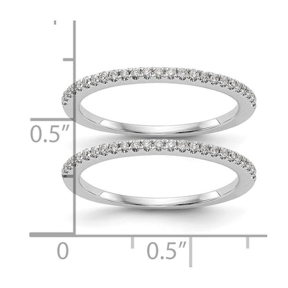 0.25ct. CZ Solid Real 14k White Gold Set of 2 Wedding Wedding Band Rings
