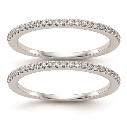 0.25ct. CZ Solid Real 14k White Gold Set of 2 Wedding Wedding Band Rings
