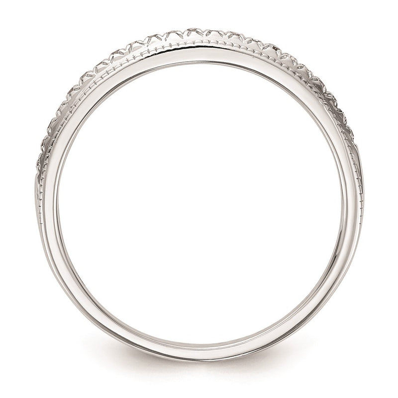 14k White Gold Real Diamond Set of 2 Wedding Bands