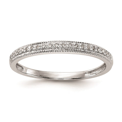 14k White Gold Real Diamond Set of 2 Wedding Bands