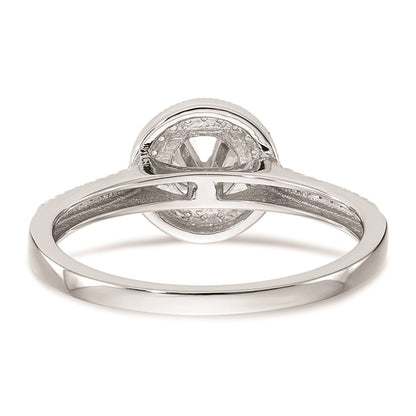 0.25ct. CZ Solid Real 14K White Gold Round Halo Engagement Ring