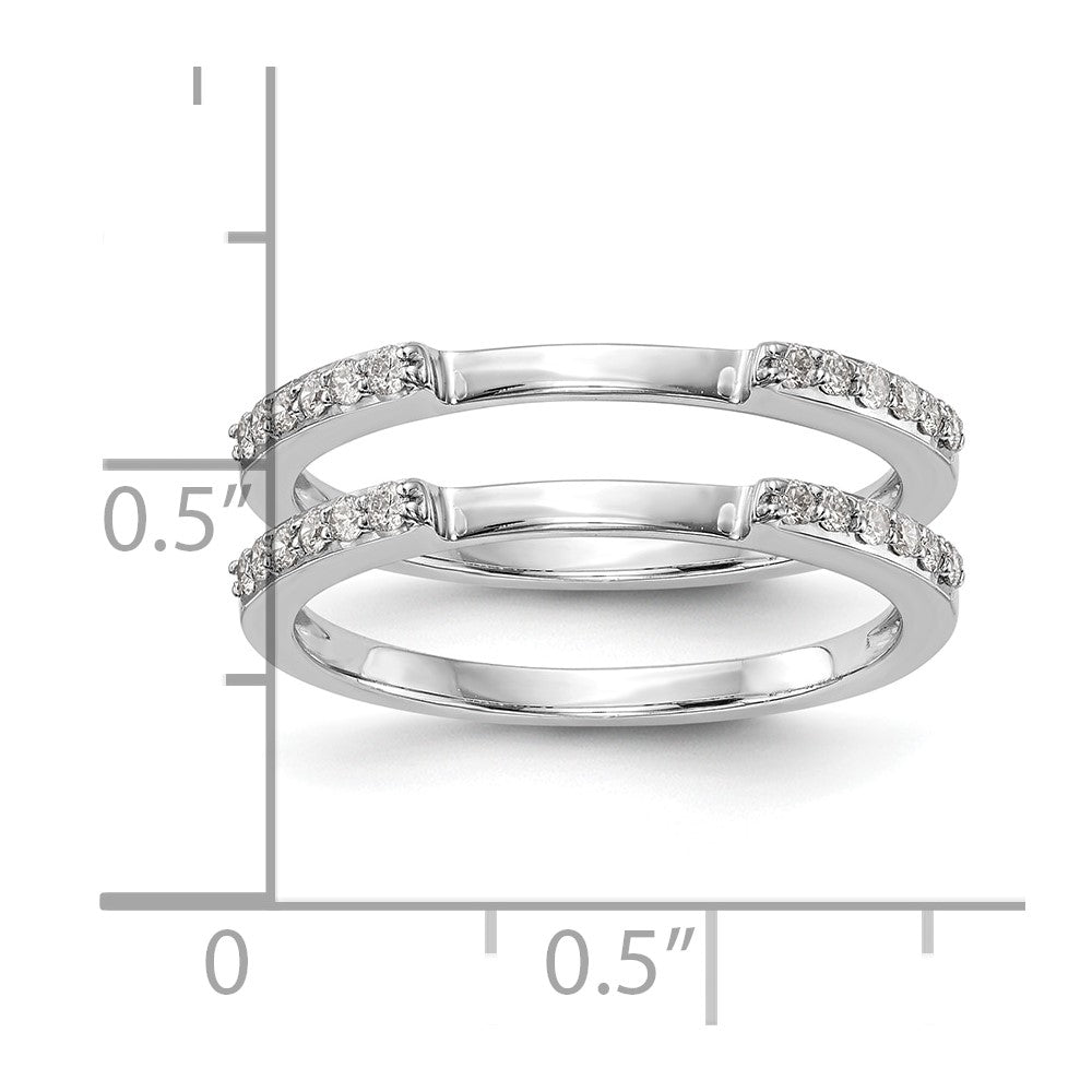0.25ct. CZ Solid Real 14k White Gold Set of 2 Wedding Wedding Band Rings