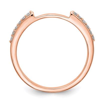 14K Rose Gold Real Diamond Set of 2 Wedding Bands
