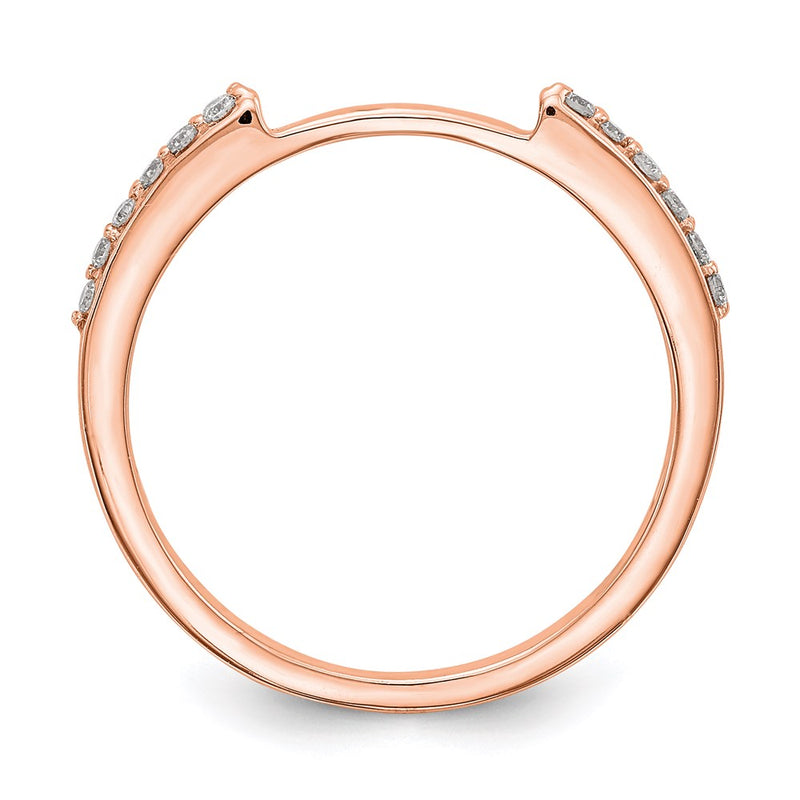 14K Rose Gold Real Diamond Set of 2 Wedding Bands