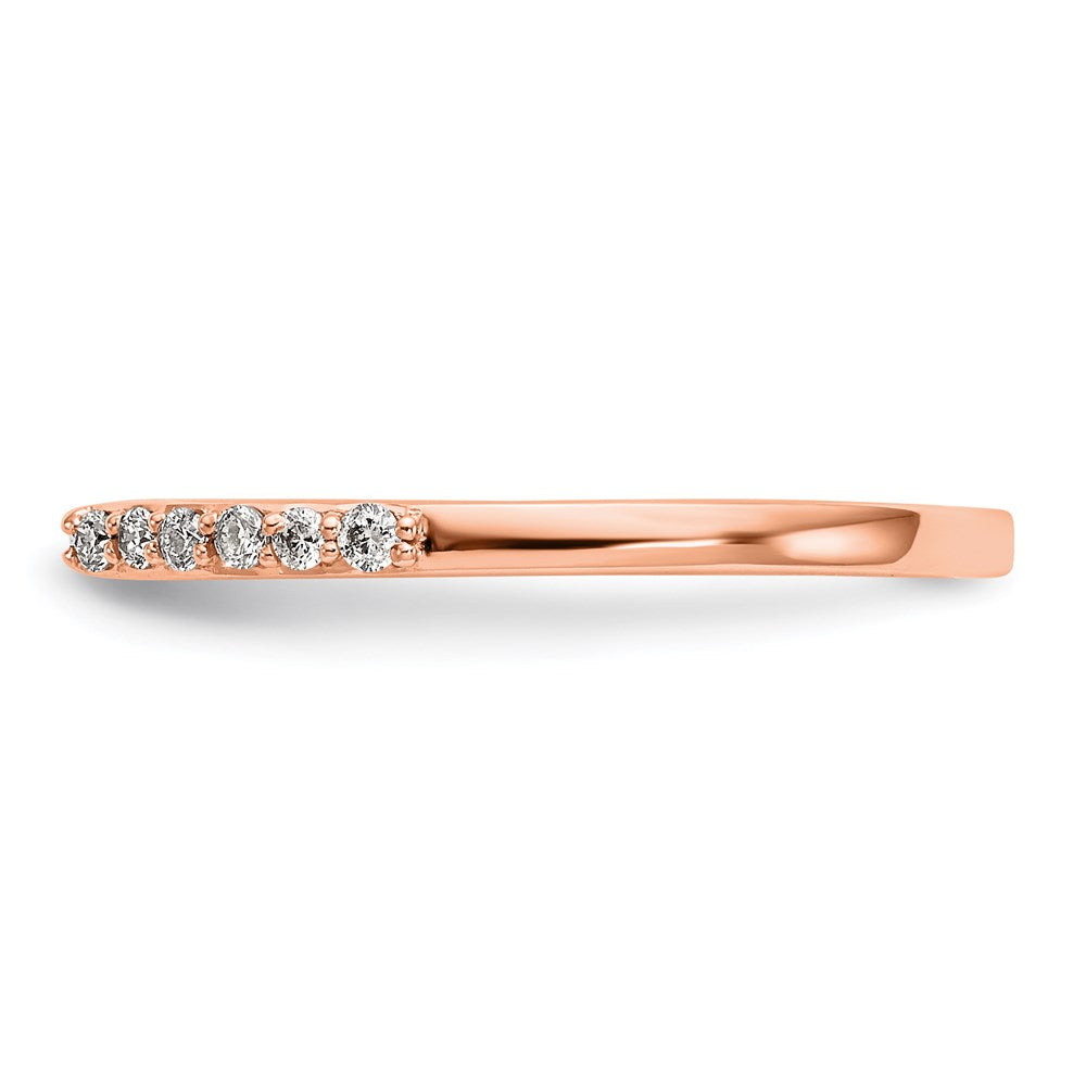 14K Rose Gold Real Diamond Set of 2 Wedding Bands
