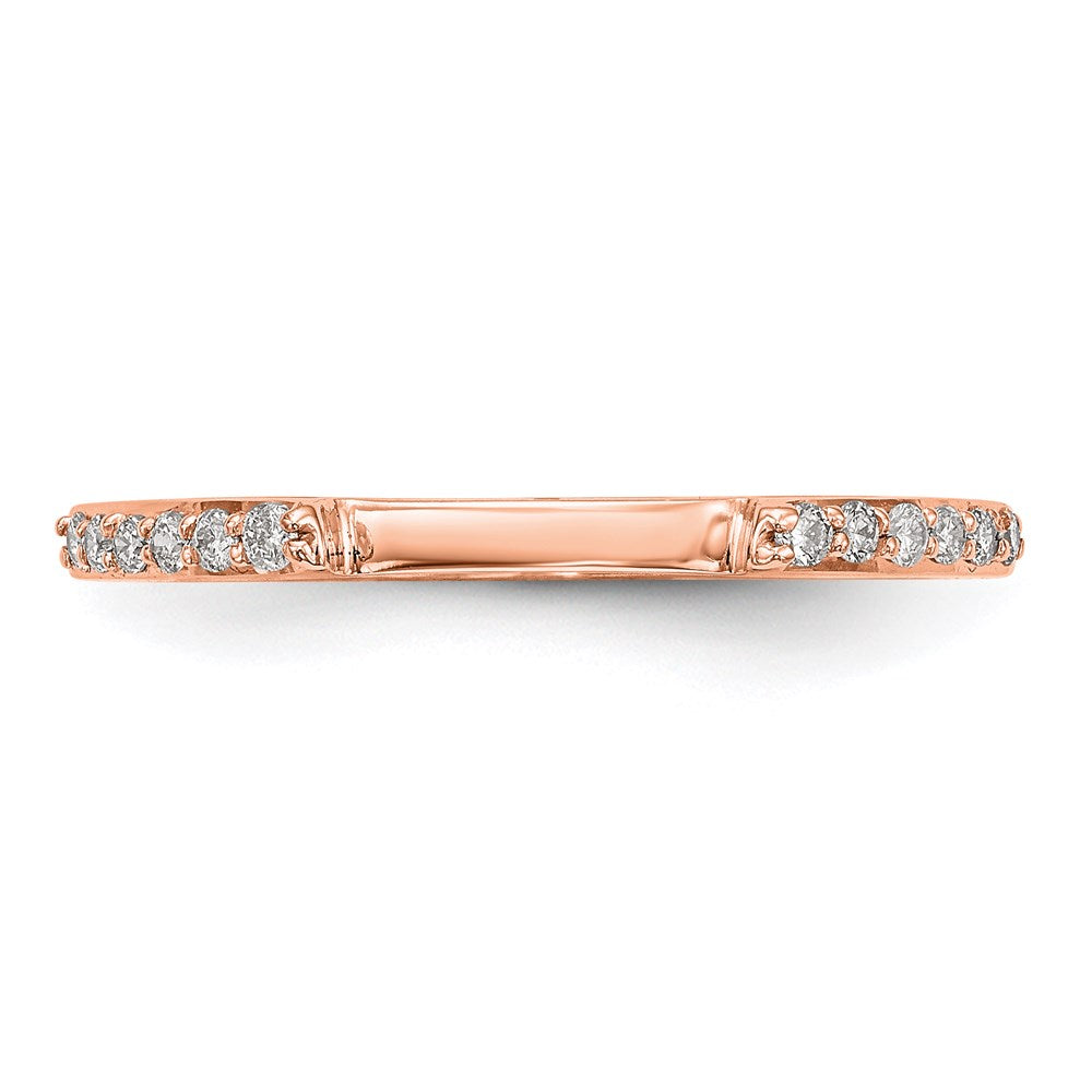 14K Rose Gold Real Diamond Set of 2 Wedding Bands