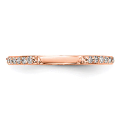 14K Rose Gold Real Diamond Set of 2 Wedding Bands