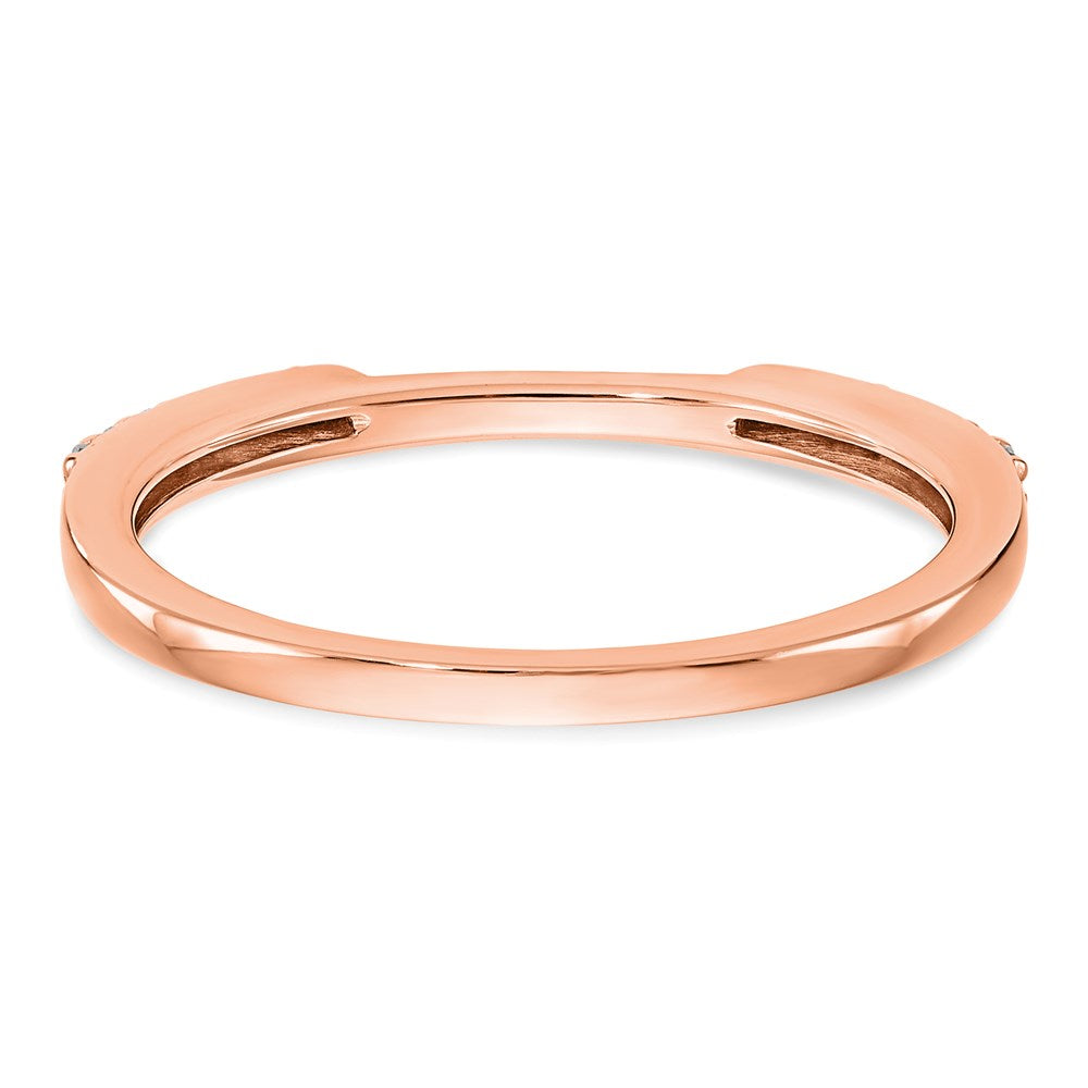 14K Rose Gold Real Diamond Set of 2 Wedding Bands