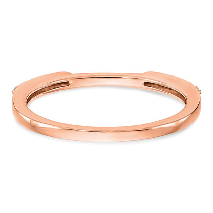 14K Rose Gold Real Diamond Set of 2 Wedding Bands
