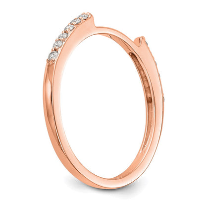 14K Rose Gold Real Diamond Set of 2 Wedding Bands