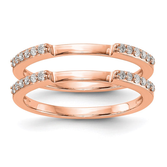 14K Rose Gold Real Diamond Set of 2 Wedding Bands