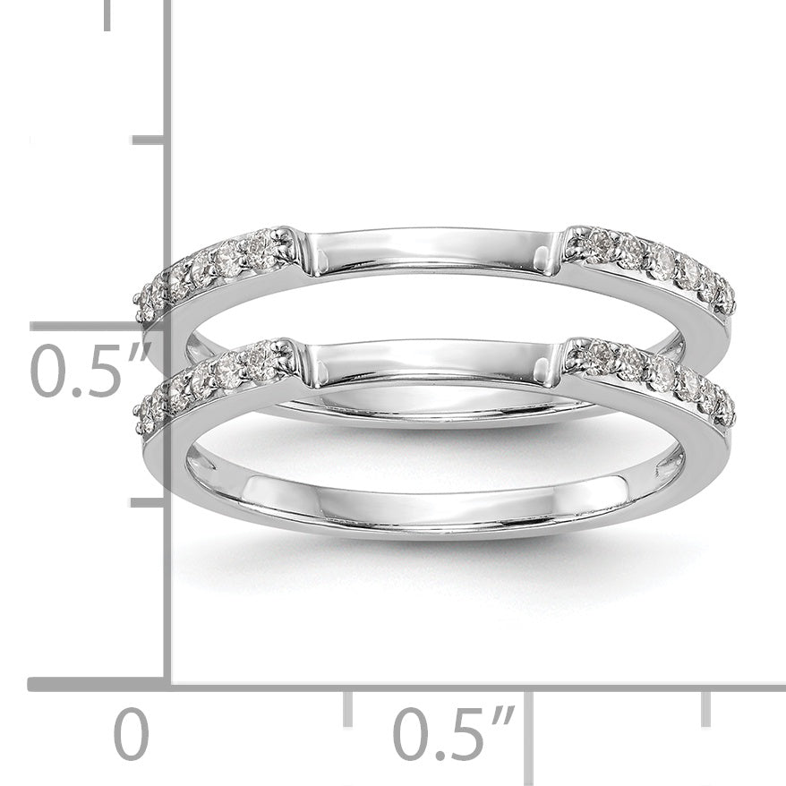0.25ct. CZ Solid Real 14k White Gold Set of 2 Wedding Wedding Band Rings