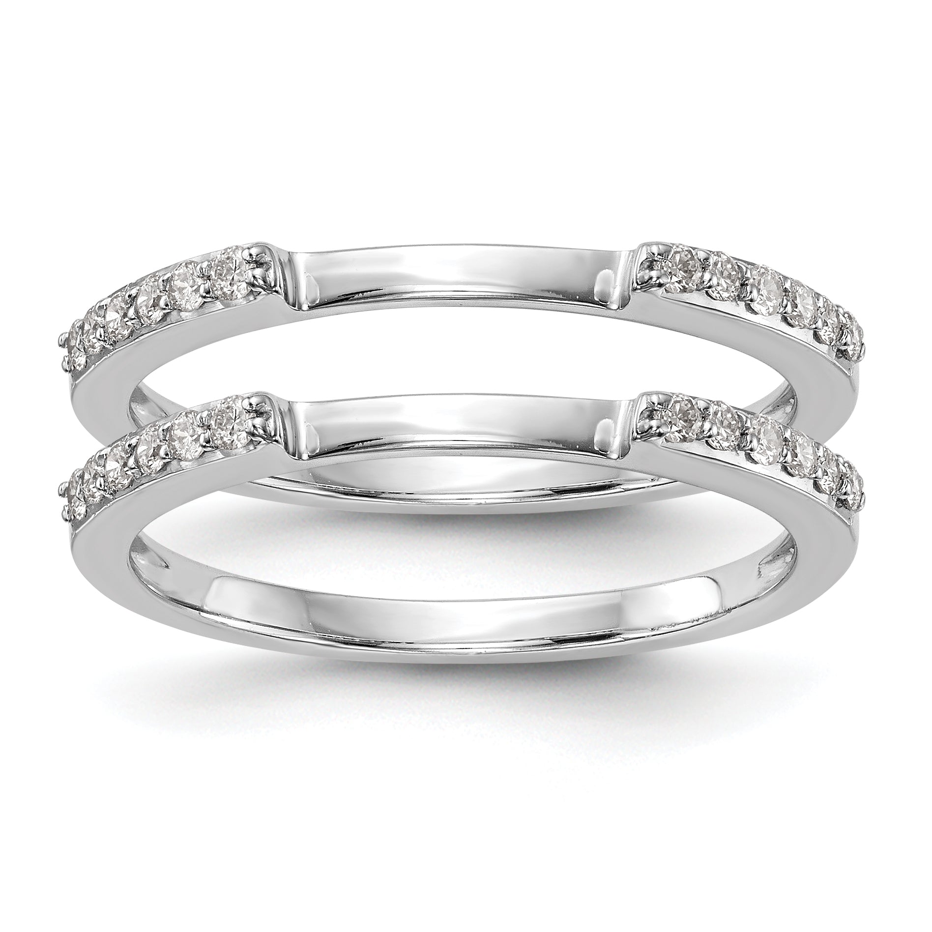0.25ct. CZ Solid Real 14k White Gold Set of 2 Wedding Wedding Band Rings